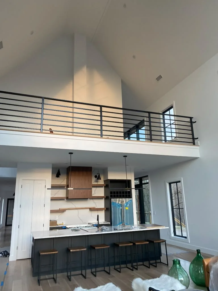 Finished residential open-plan interior